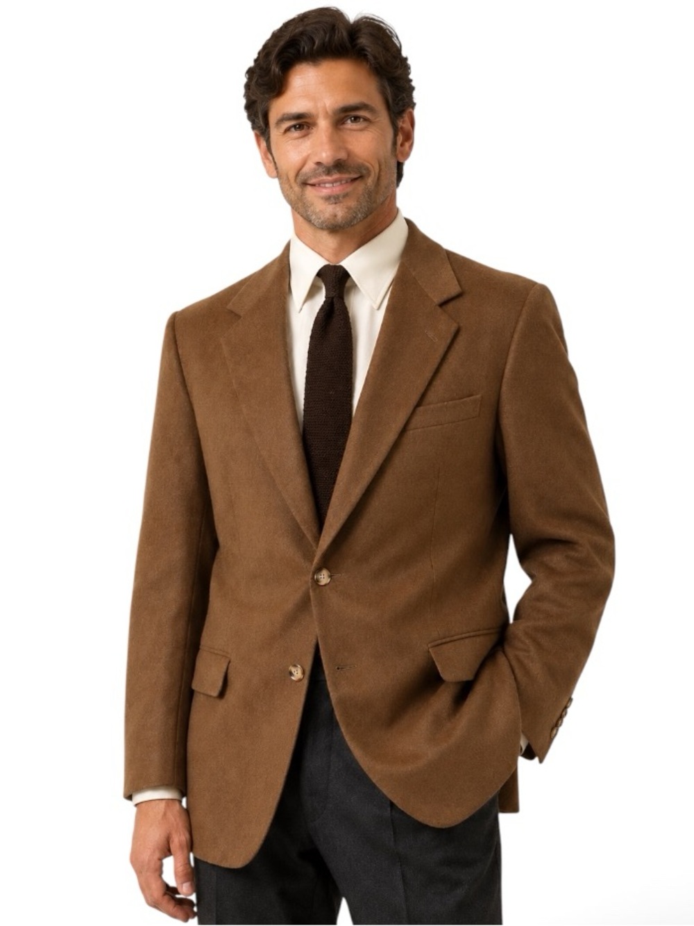 VTG Bill Blass Black Label 100% Camel Hair Sport Coat Men's Size 50 L Brown